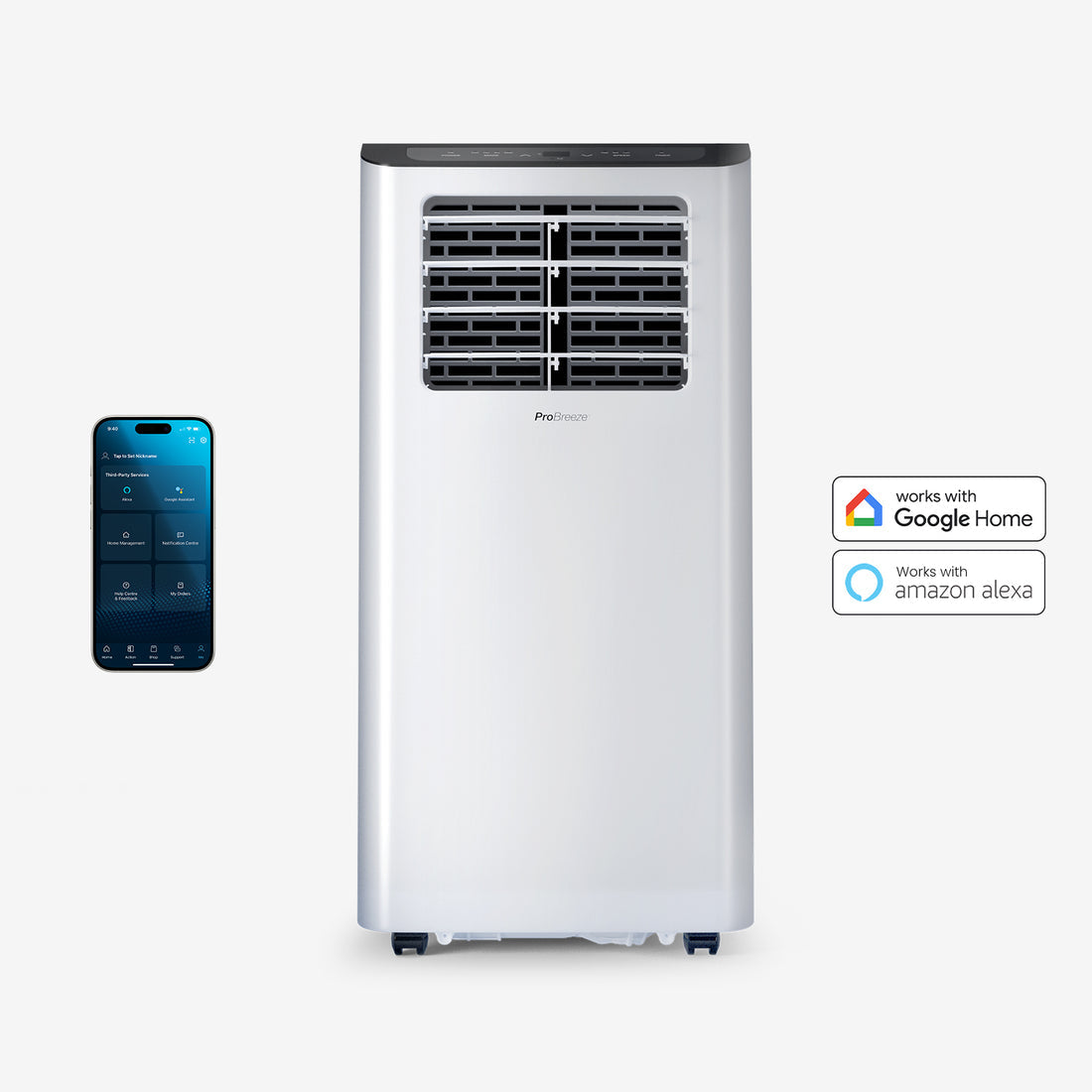 Pro Breeze Climatiseur Portable 3-en-1 Smart WiFi — Blanc